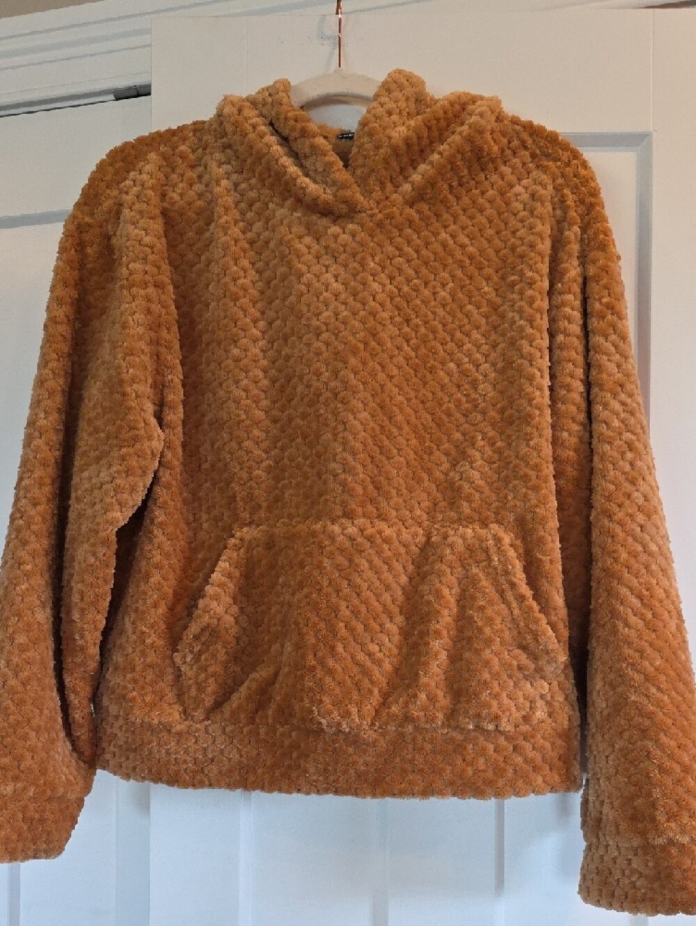 SHEIN Plush Sherpa Crewneck Sweaters in Rust, Peach & Teal - Picture 9 of 12